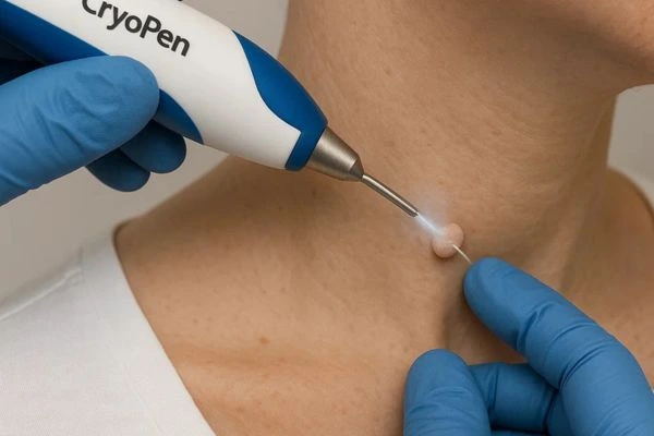 Person receiving Cryotherapy skin tag removal New Cross