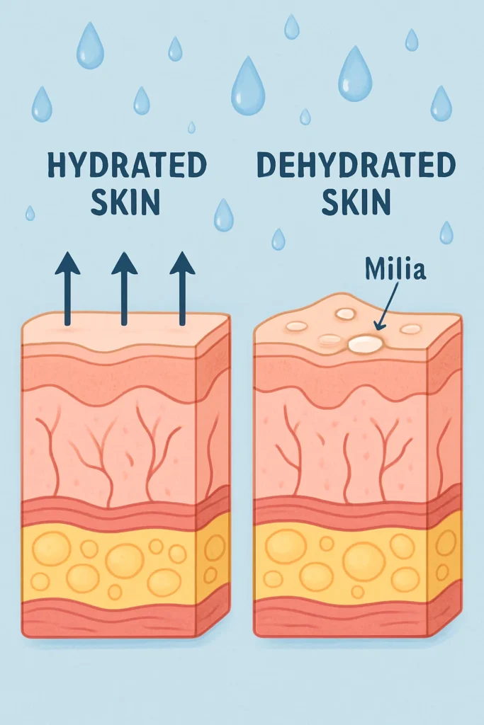 The importance of hydration and milia production New Cross